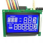 Segment LCD display screen blue film with white character Custom size lcd private mold for medical application